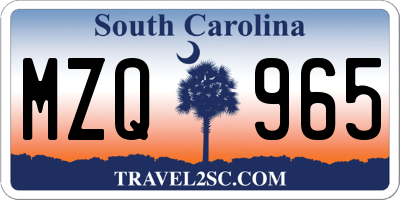 SC license plate MZQ965