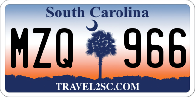 SC license plate MZQ966