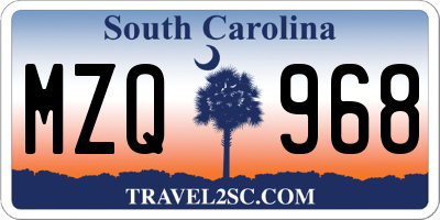 SC license plate MZQ968
