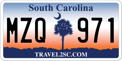 SC license plate MZQ971