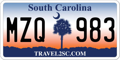 SC license plate MZQ983