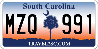 SC license plate MZQ991