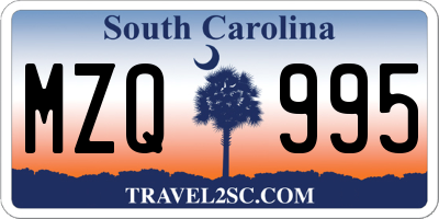 SC license plate MZQ995