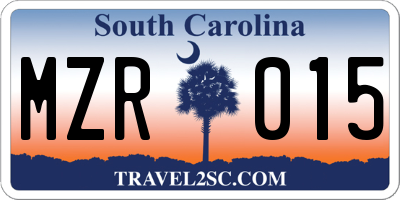 SC license plate MZR015