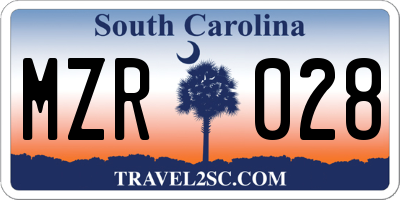SC license plate MZR028