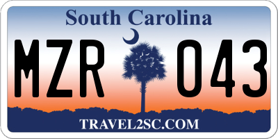 SC license plate MZR043