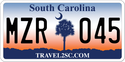 SC license plate MZR045