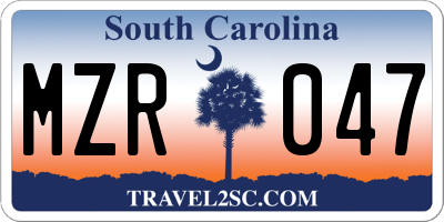 SC license plate MZR047