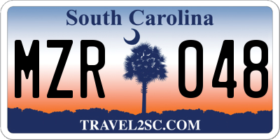SC license plate MZR048