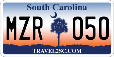 SC license plate MZR050