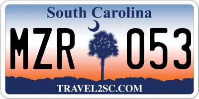 SC license plate MZR053