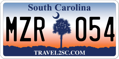 SC license plate MZR054