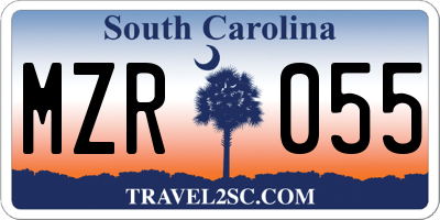 SC license plate MZR055