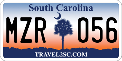 SC license plate MZR056