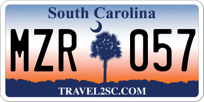 SC license plate MZR057