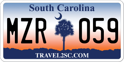 SC license plate MZR059