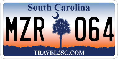 SC license plate MZR064