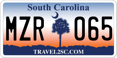 SC license plate MZR065