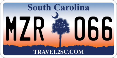 SC license plate MZR066