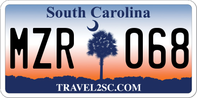 SC license plate MZR068