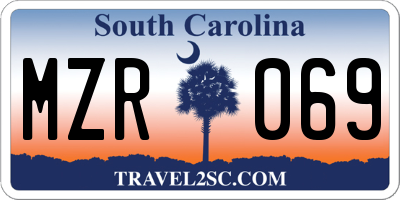 SC license plate MZR069