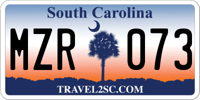 SC license plate MZR073