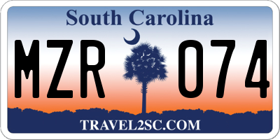 SC license plate MZR074