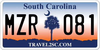 SC license plate MZR081