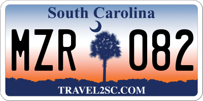 SC license plate MZR082