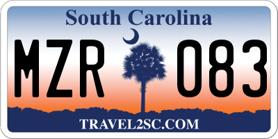 SC license plate MZR083