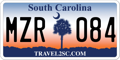 SC license plate MZR084