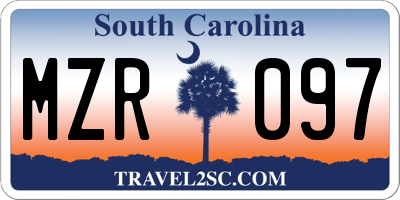 SC license plate MZR097