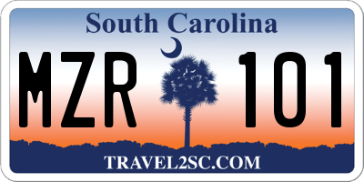 SC license plate MZR101