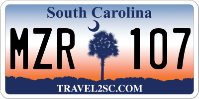 SC license plate MZR107