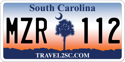 SC license plate MZR112
