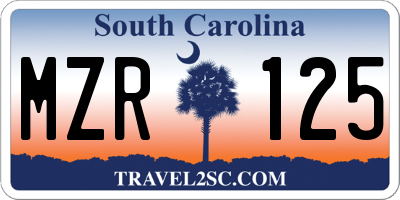 SC license plate MZR125