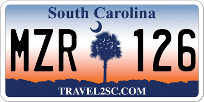 SC license plate MZR126