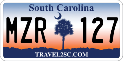 SC license plate MZR127