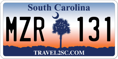 SC license plate MZR131