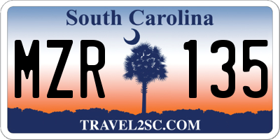 SC license plate MZR135
