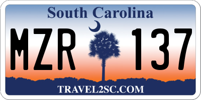 SC license plate MZR137