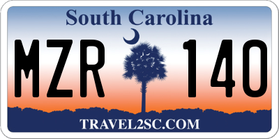 SC license plate MZR140