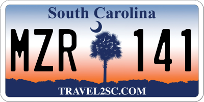 SC license plate MZR141