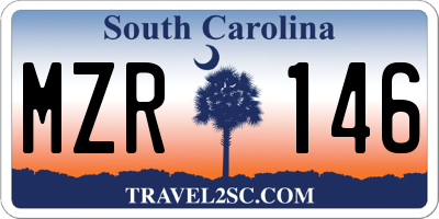 SC license plate MZR146
