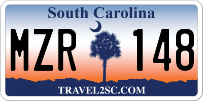 SC license plate MZR148