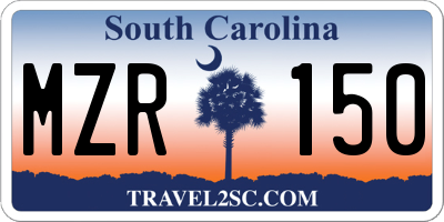 SC license plate MZR150