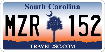 SC license plate MZR152