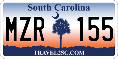 SC license plate MZR155