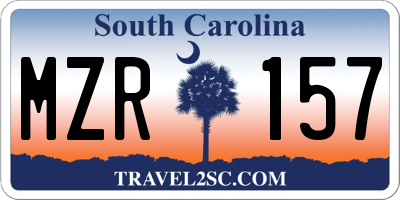 SC license plate MZR157