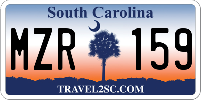 SC license plate MZR159